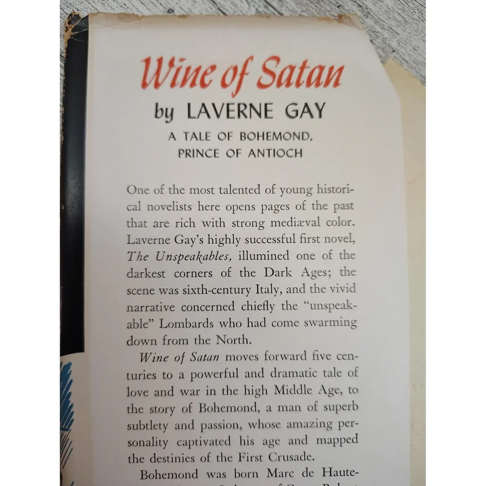 Wine of Satan a Novel of the First Crusade by LaVerne Gay 1949 Vintage Hardcover